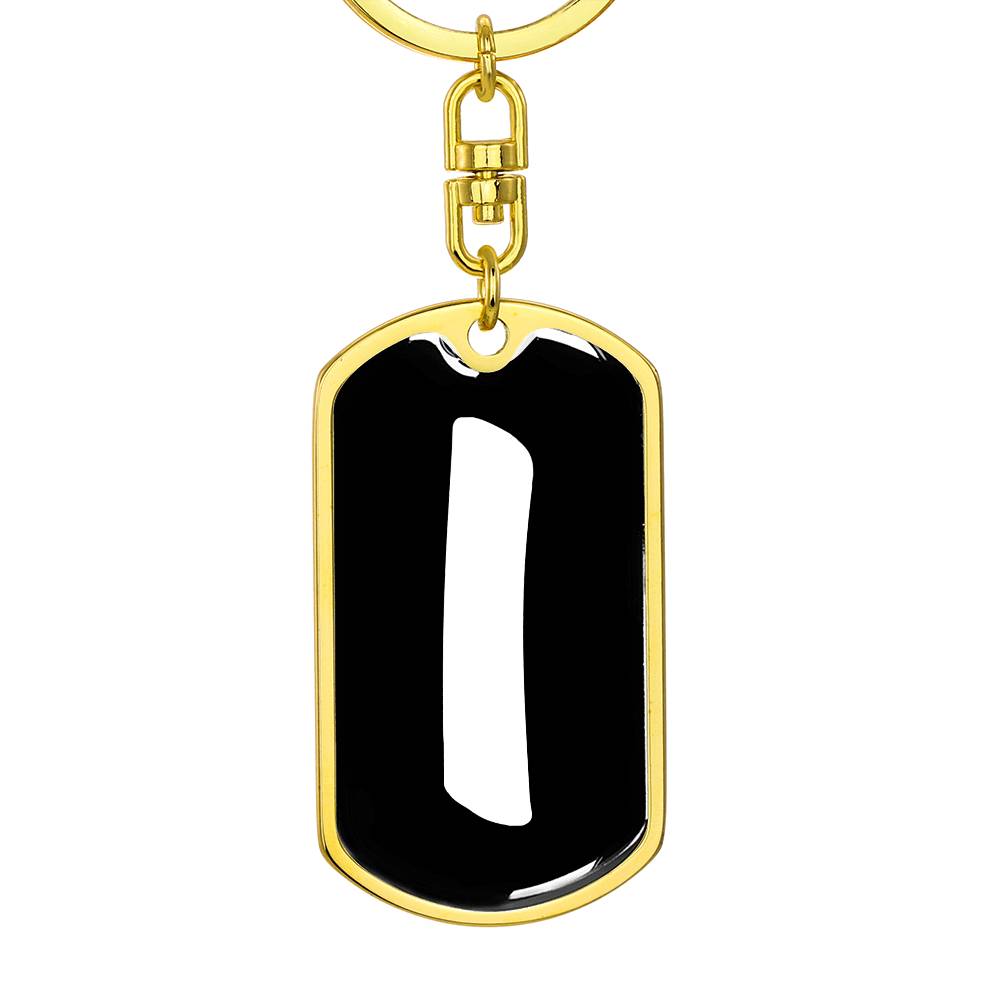 Initial I v3b - Luxury Dog Tag Keychain