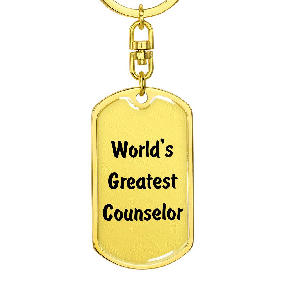World's Greatest Counselor - Luxury Dog Tag Keychain