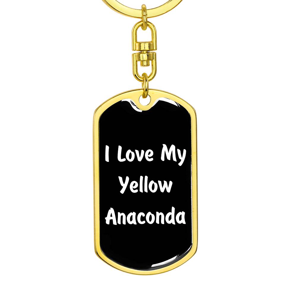 Love My Yellow Anaconda v3 - Luxury Dog Tag Keychain