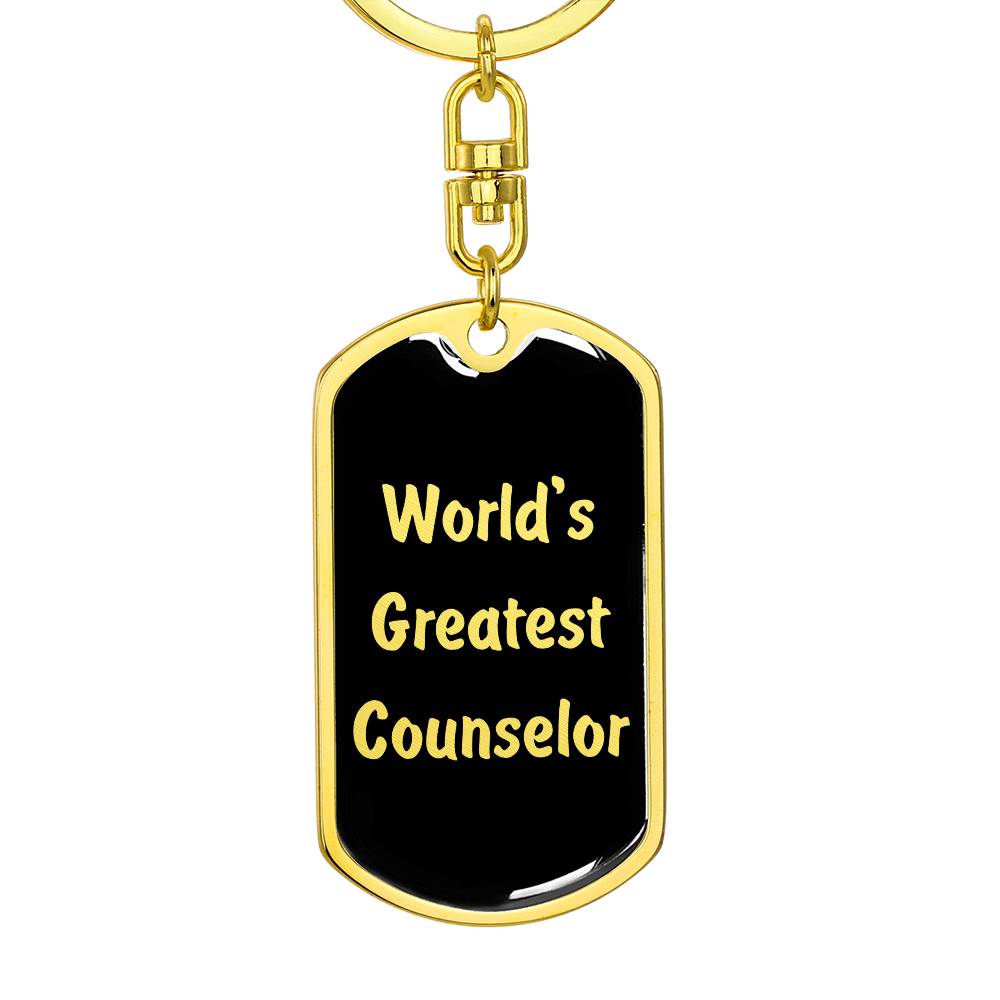 World's Greatest Counselor v2 - Luxury Dog Tag Keychain