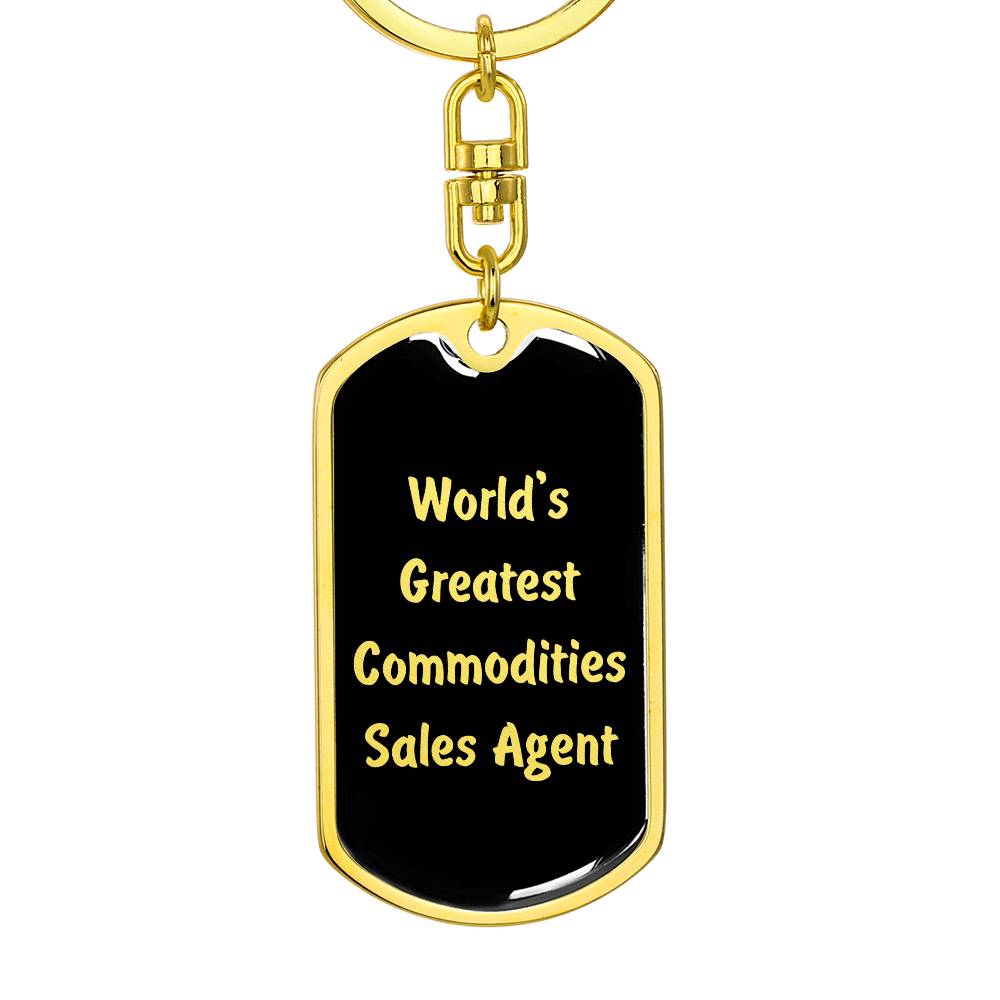 World's Greatest Commodities Sales Agent v2 - Luxury Dog Tag Keychain