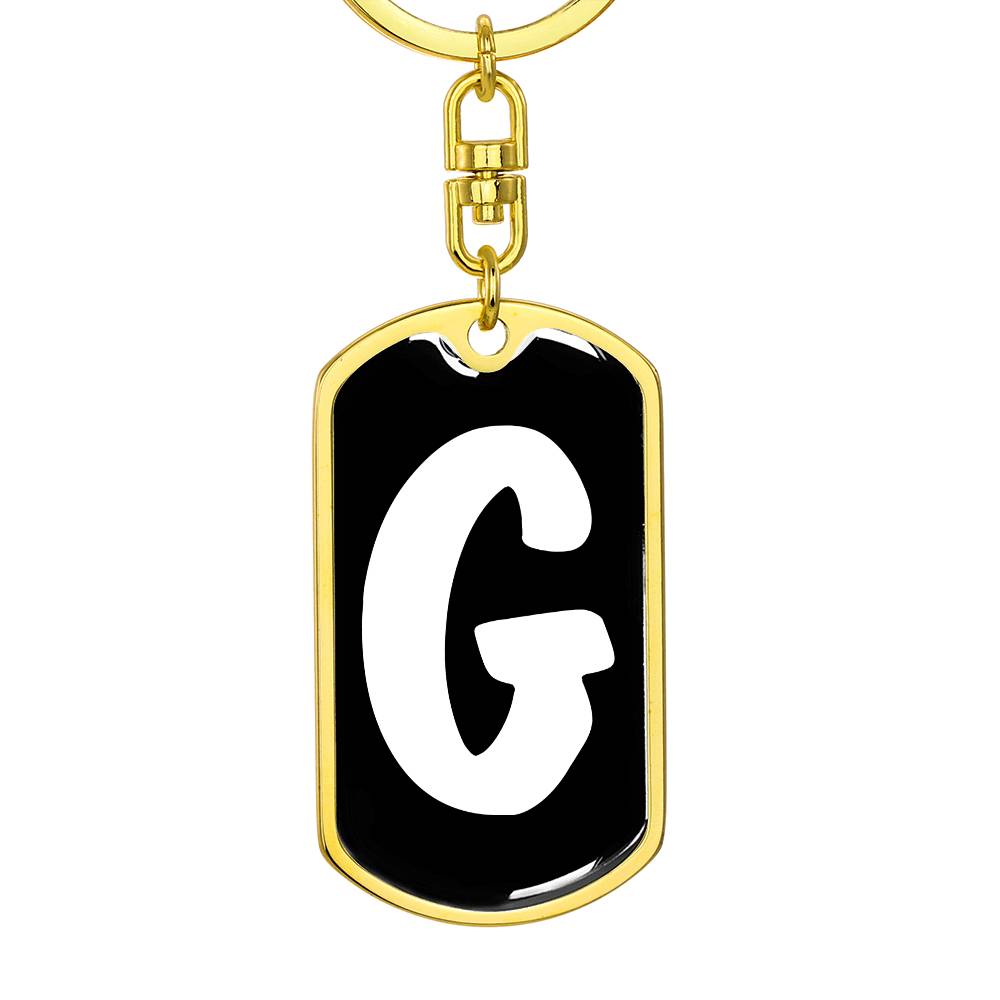 Initial G v3b - Luxury Dog Tag Keychain