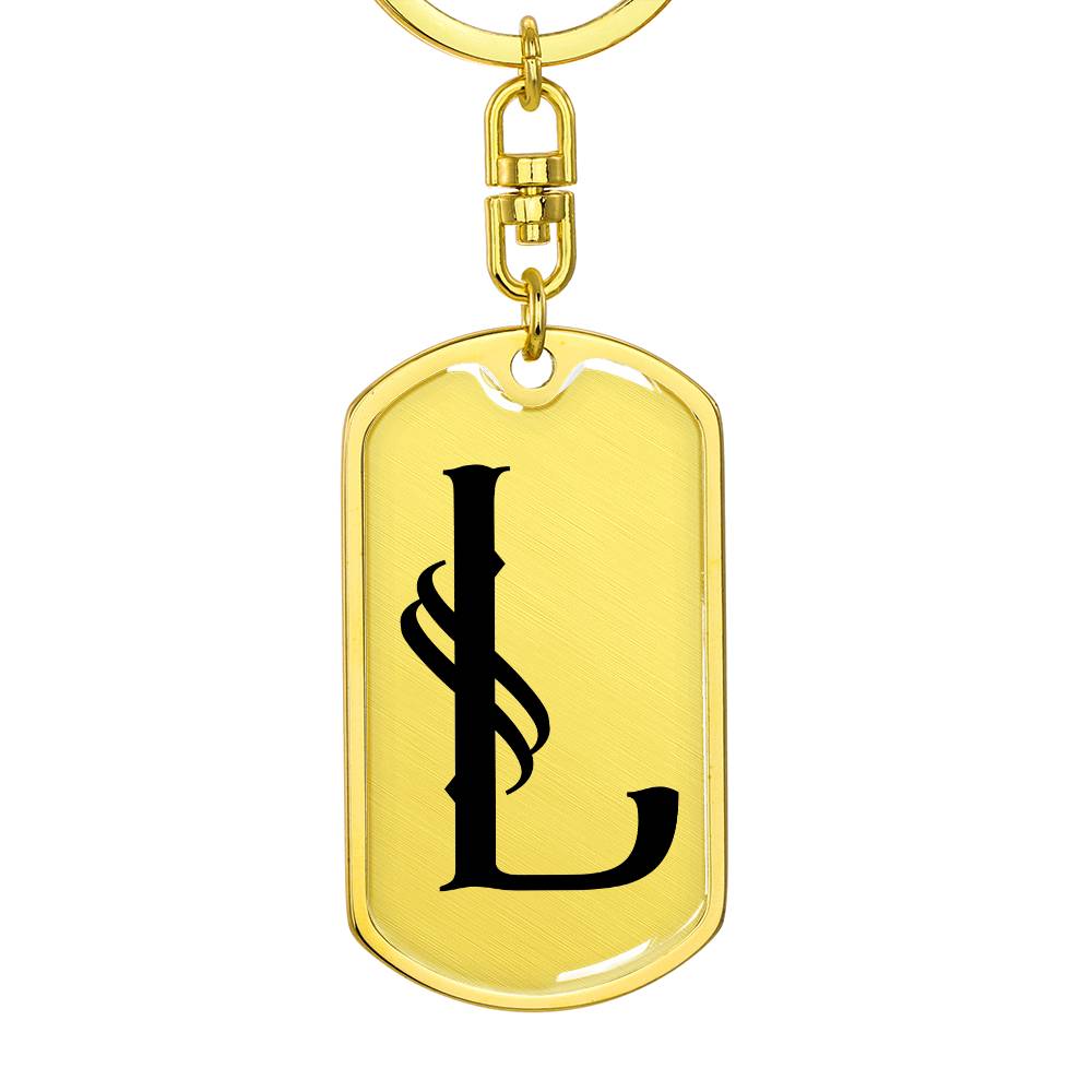 Initial L v001-11 - Luxury Dog Tag Keychain