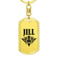Jill v01a - Luxury Dog Tag Keychain