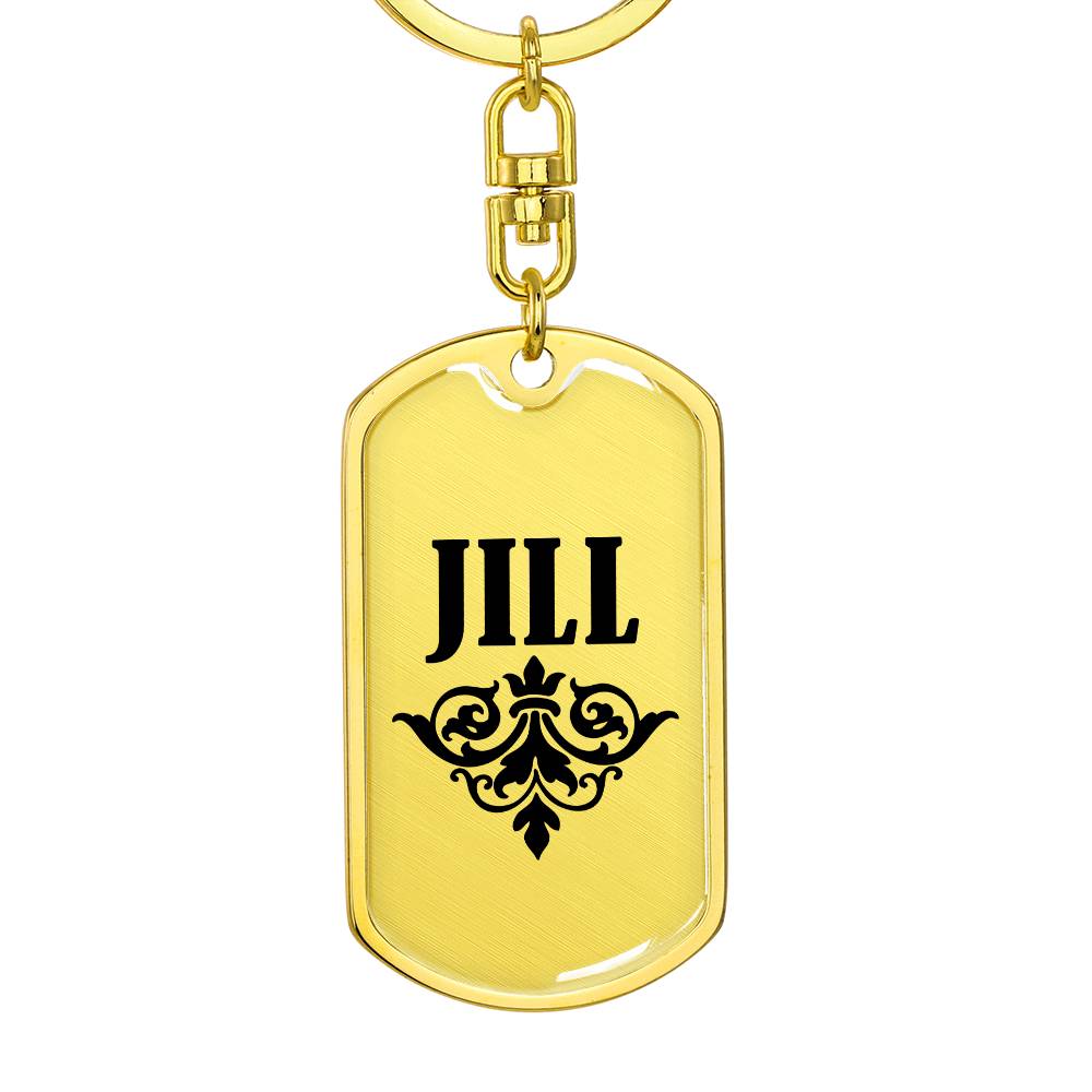 Jill v01a - Luxury Dog Tag Keychain