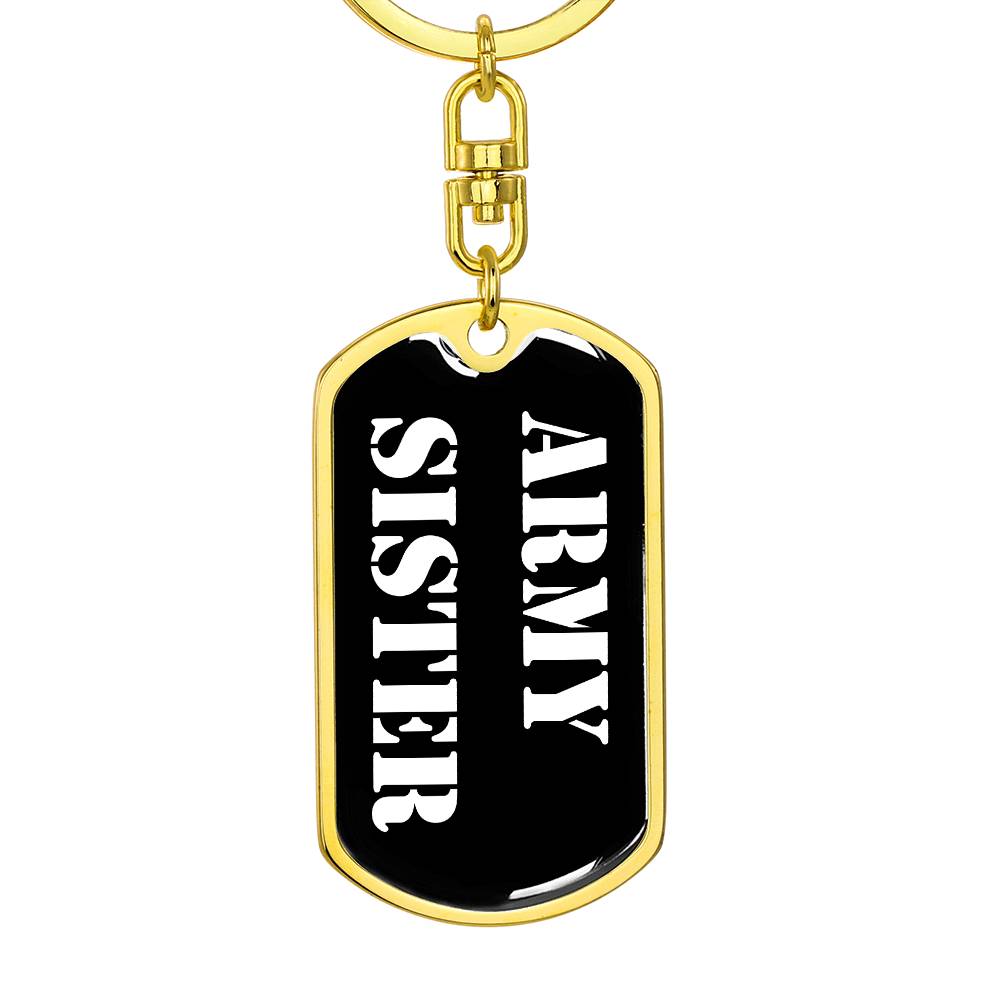 Army Sister v3 - Luxury Dog Tag Keychain