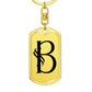 Initial B v001-11 - Luxury Dog Tag Keychain