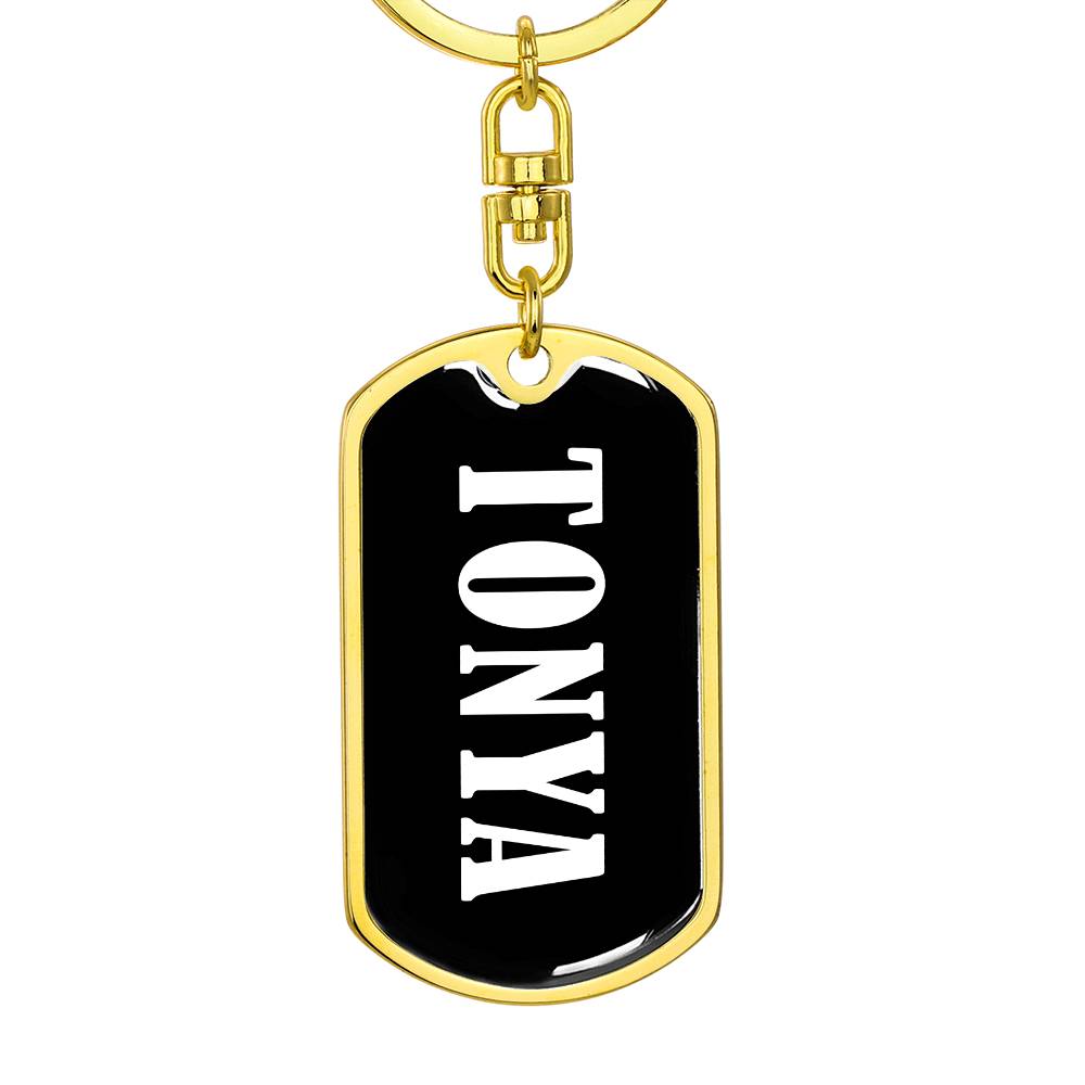 Tonya v01w - Luxury Dog Tag Keychain