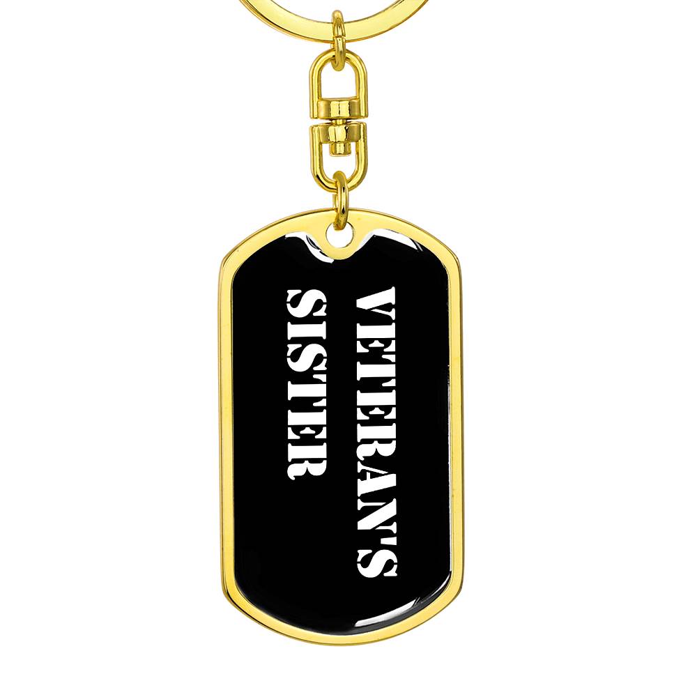 Veteran's Sister v3 - Luxury Dog Tag Keychain