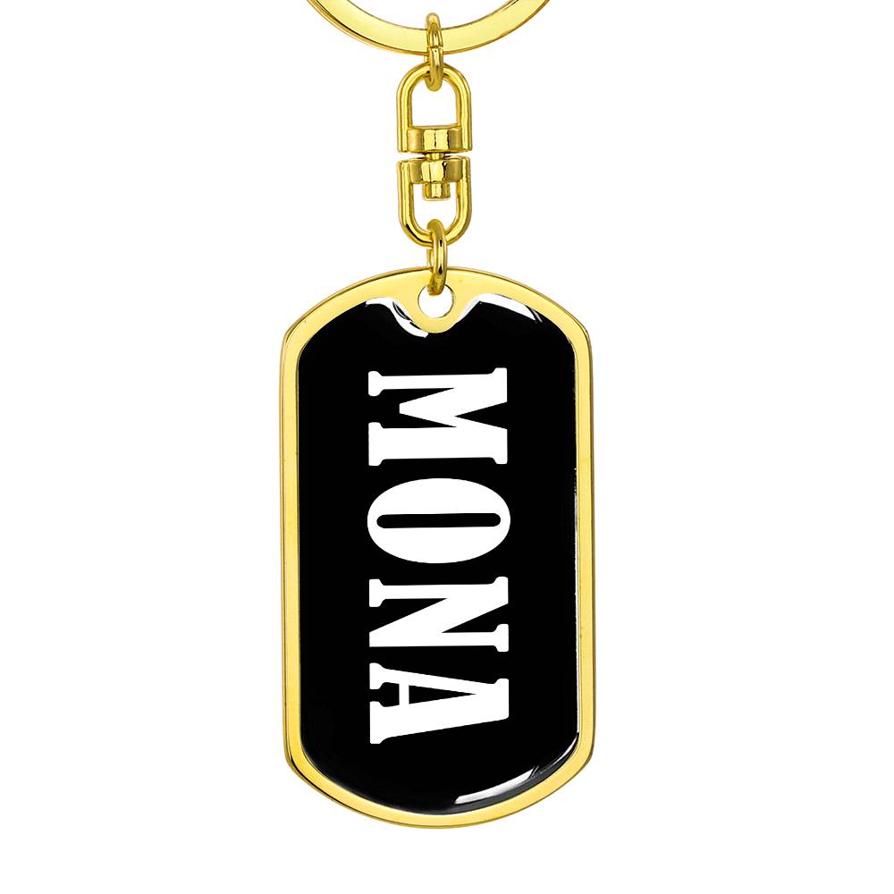 Mona v01w - Luxury Dog Tag Keychain