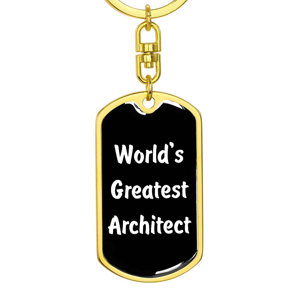 World's Greatest Architect v3 - Luxury Dog Tag Keychain