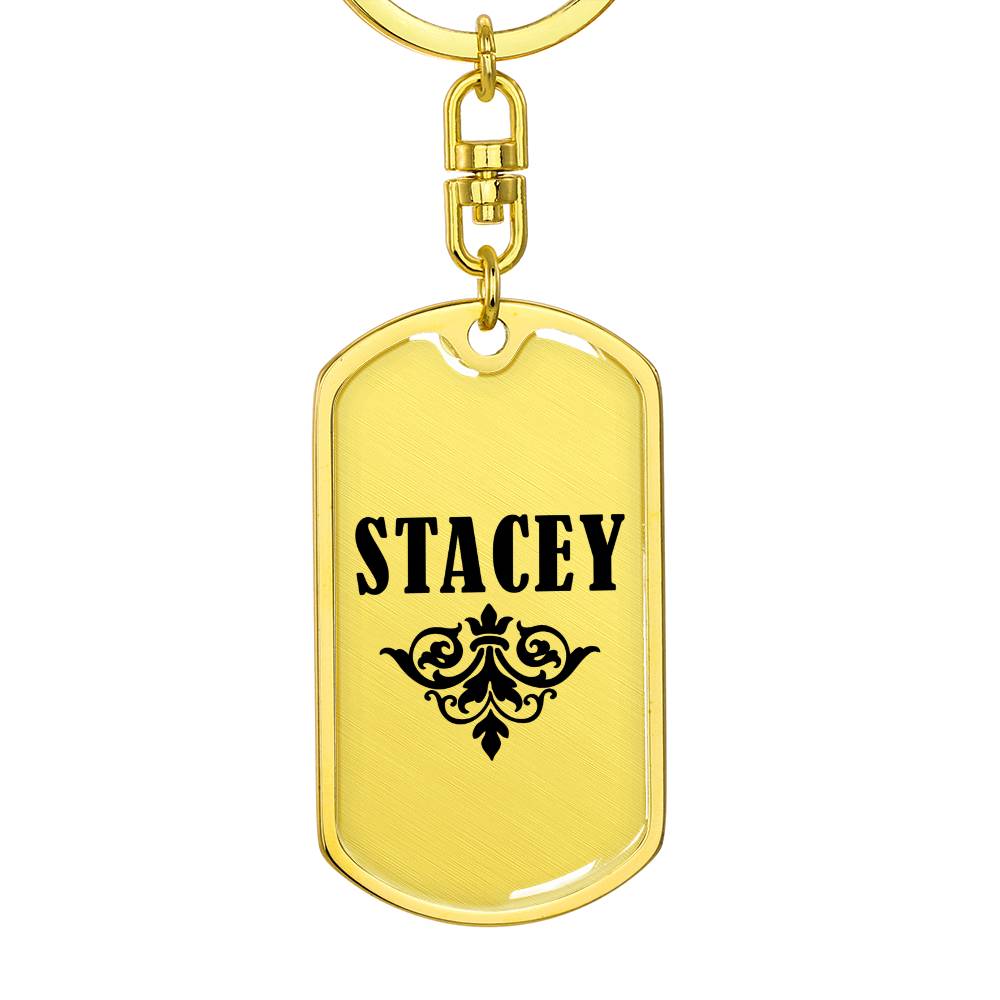 Stacey v01a - Luxury Dog Tag Keychain