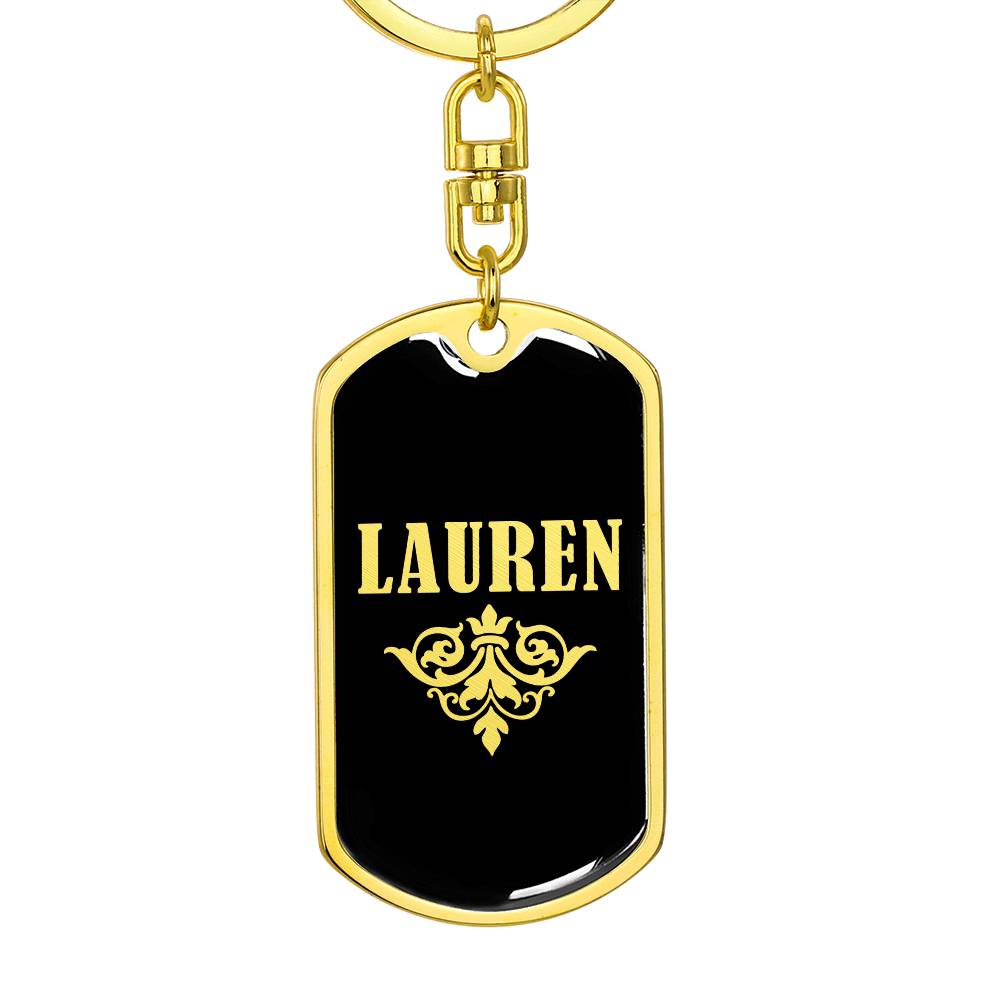 Lauren v02a - Luxury Dog Tag Keychain