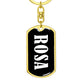 Rosa v01w - Luxury Dog Tag Keychain