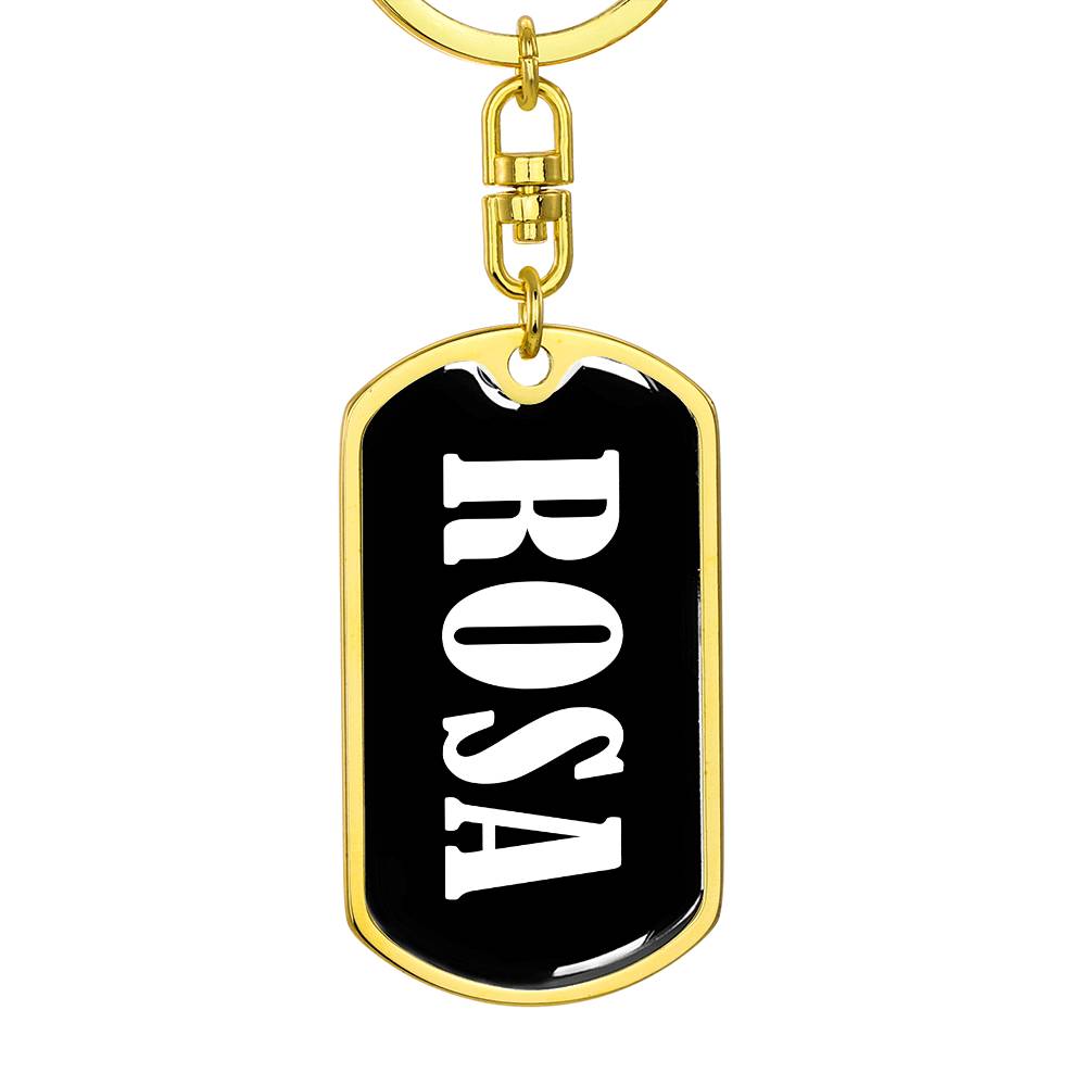 Rosa v01w - Luxury Dog Tag Keychain