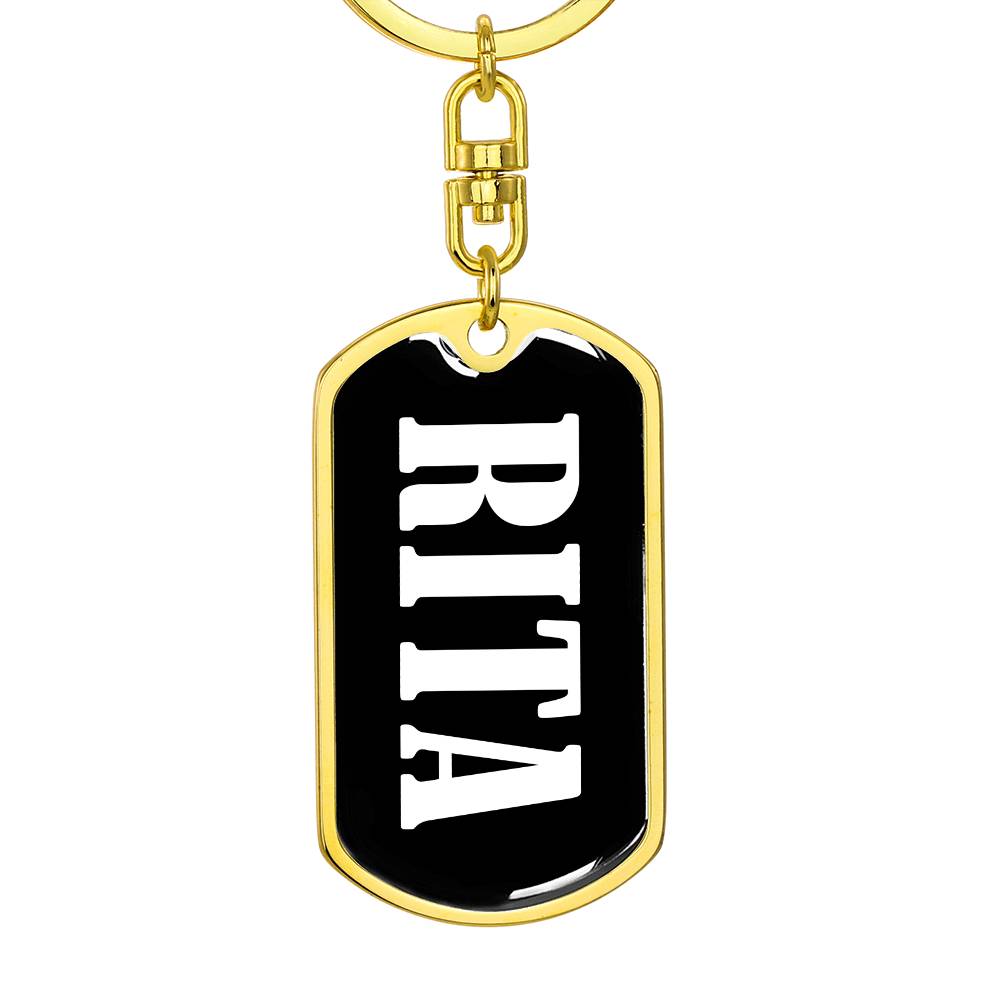Rita v01w - Luxury Dog Tag Keychain