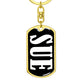 Sue v01w - Luxury Dog Tag Keychain