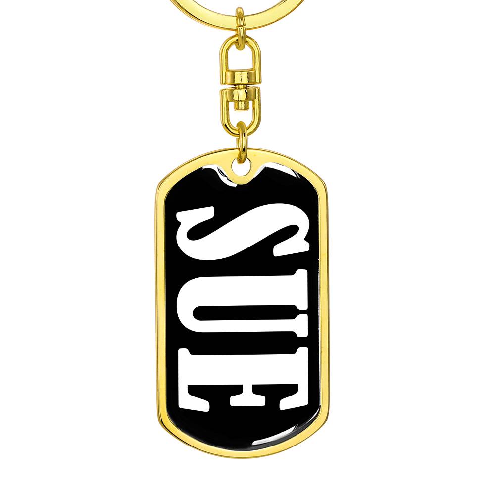 Sue v01w - Luxury Dog Tag Keychain