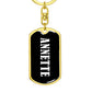 Annette v01w - Luxury Dog Tag Keychain