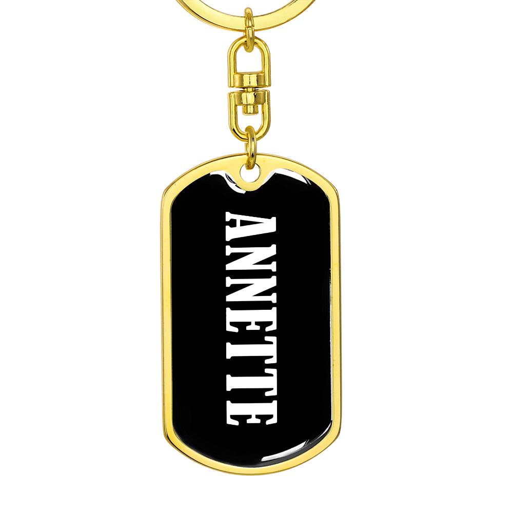 Annette v01w - Luxury Dog Tag Keychain