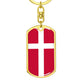 Danish Flag - Luxury Dog Tag Keychain