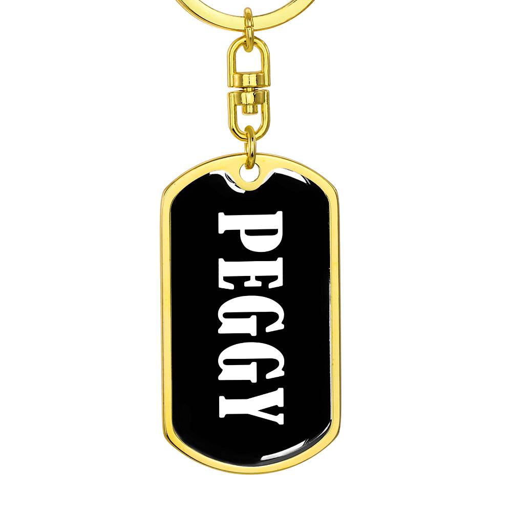 Peggy v01w - Luxury Dog Tag Keychain