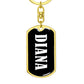 Diana v01w - Luxury Dog Tag Keychain