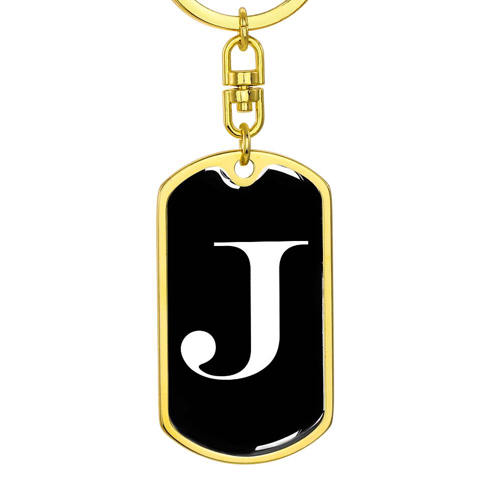 Initial J v3a - Luxury Dog Tag Keychain