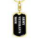 Army Veteran's Mom v3 - Luxury Dog Tag Keychain