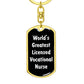 World's Greatest Licensed Vocational Nurse v3 - Luxury Dog Tag Keychain