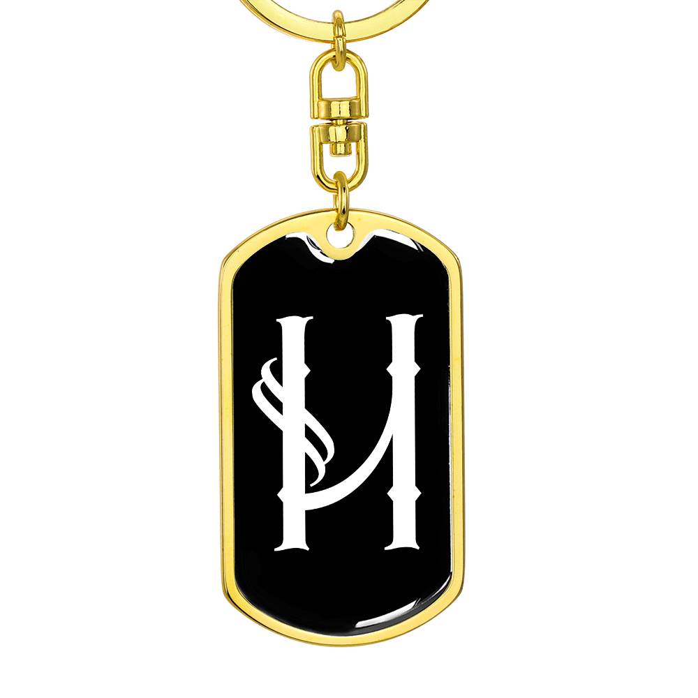 Initial H v001-13 - Luxury Dog Tag Keychain