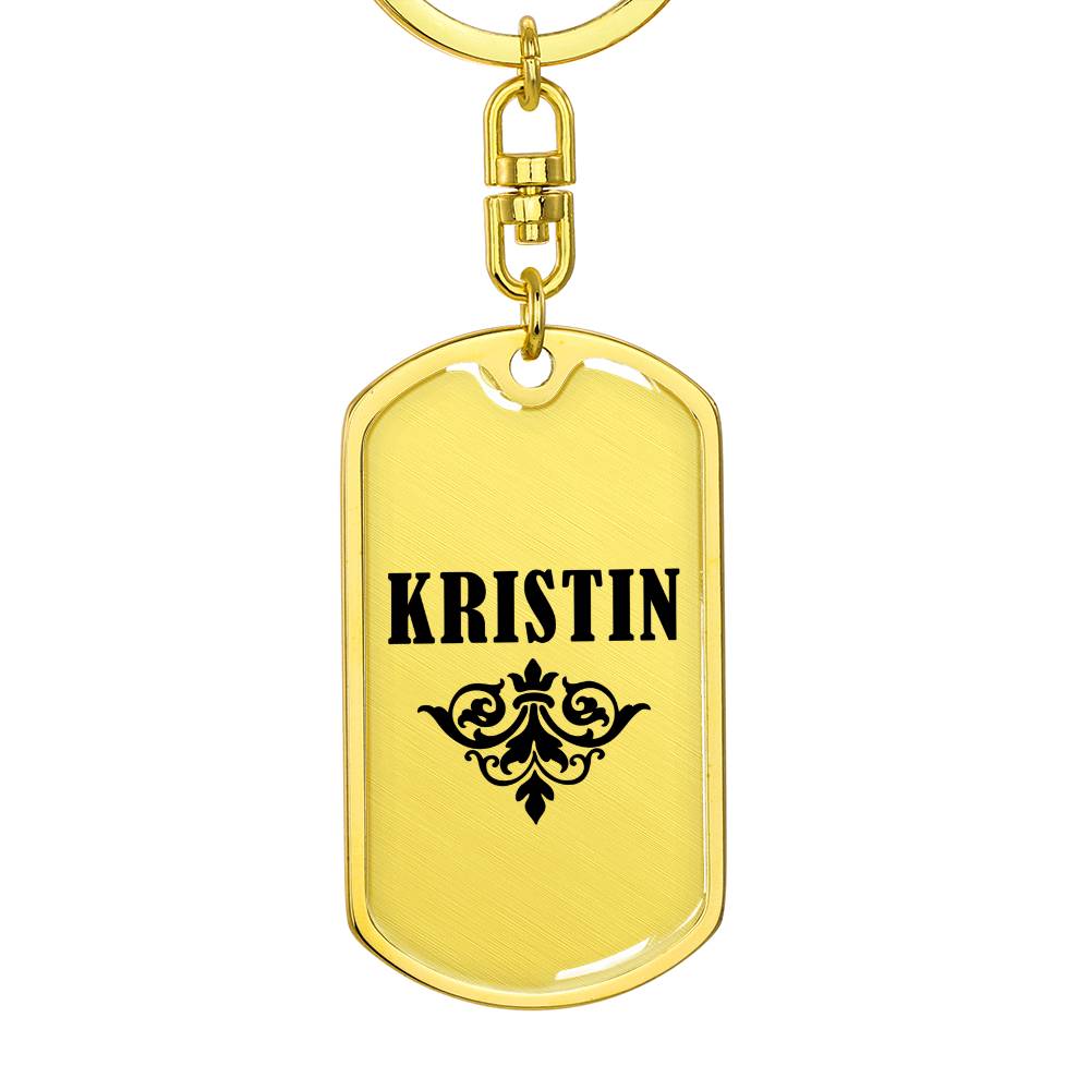Kristin v01a - Luxury Dog Tag Keychain