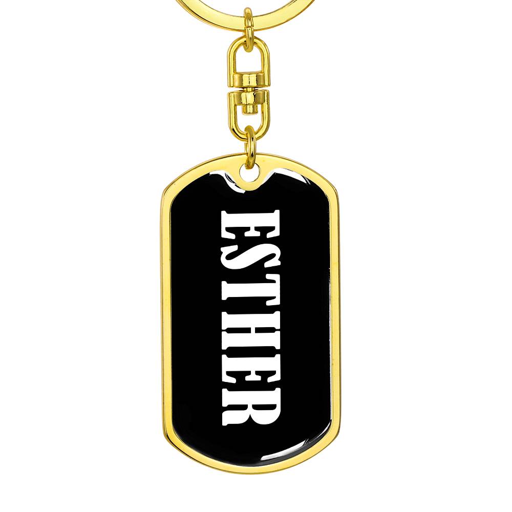 Esther v01w - Luxury Dog Tag Keychain