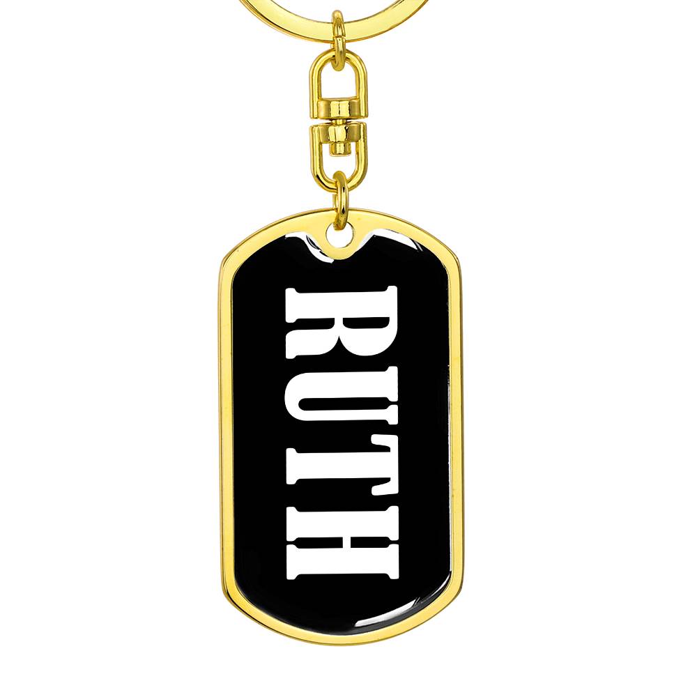 Ruth v01w - Luxury Dog Tag Keychain