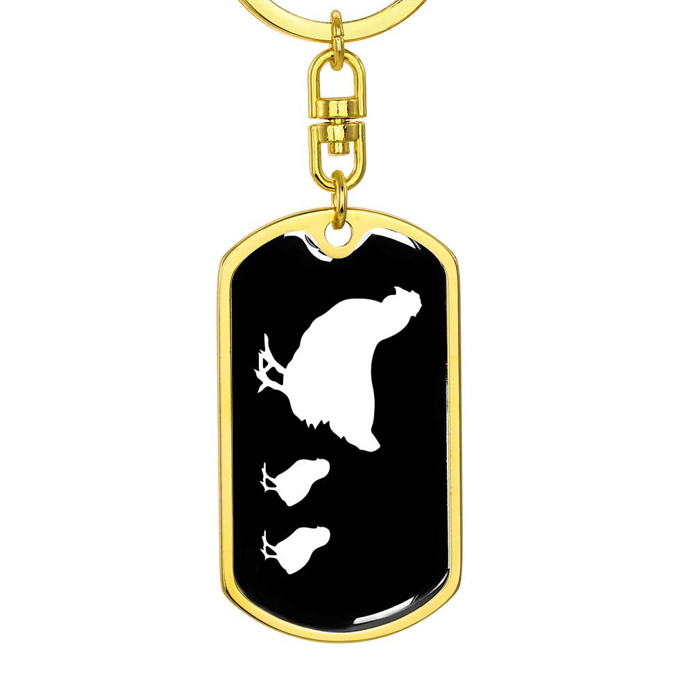 Mama Chicken With 2 Chicks v3 - Luxury Dog Tag Keychain