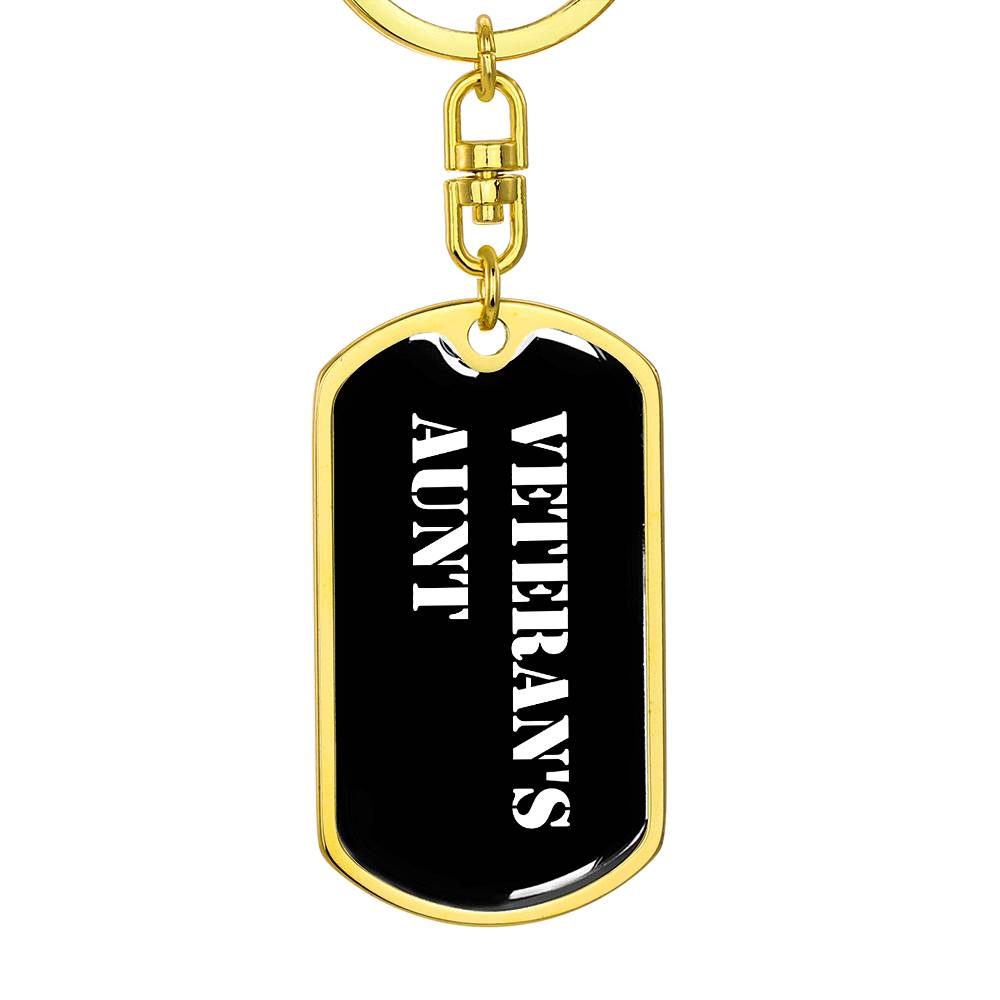 Veteran's Aunt v3 - Luxury Dog Tag Keychain