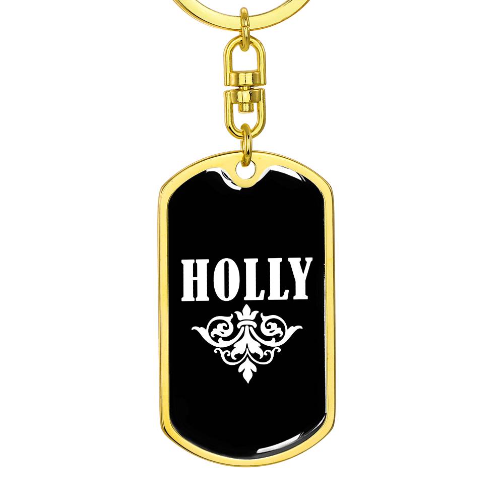 Holly v03a - Luxury Dog Tag Keychain