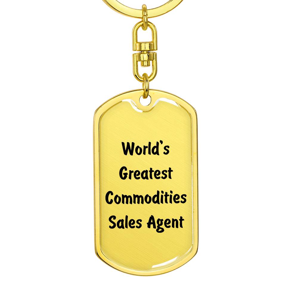 World's Greatest Commodities Sales Agent - Luxury Dog Tag Keychain