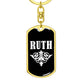 Ruth v03a - Luxury Dog Tag Keychain