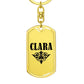 Clara v01a - Luxury Dog Tag Keychain