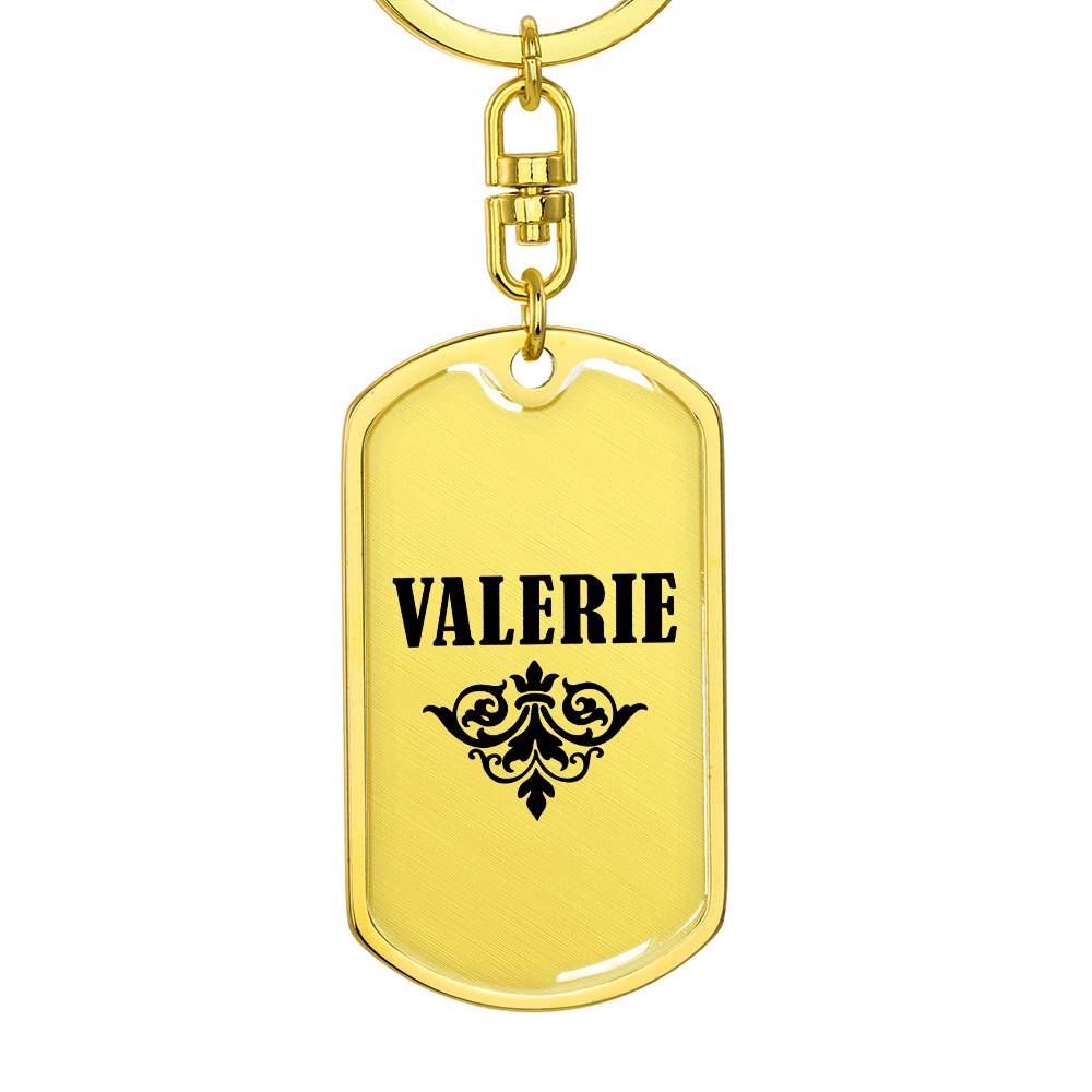 Valerie v01a - Luxury Dog Tag Keychain
