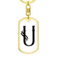 Initial U v001-14 - Luxury Dog Tag Keychain
