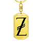 Initial Z v001-11 - Luxury Dog Tag Keychain