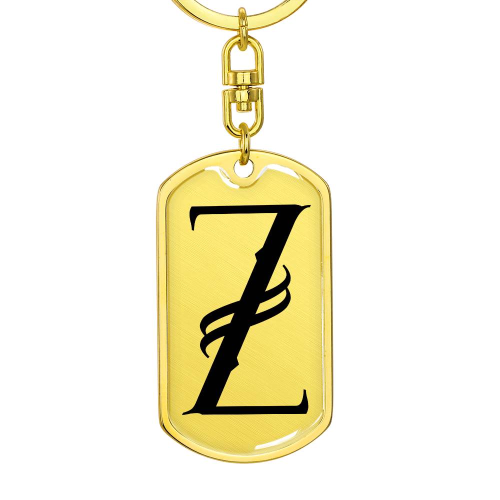 Initial Z v001-11 - Luxury Dog Tag Keychain
