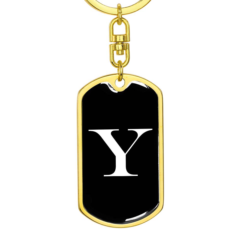Initial Y v3a - Luxury Dog Tag Keychain
