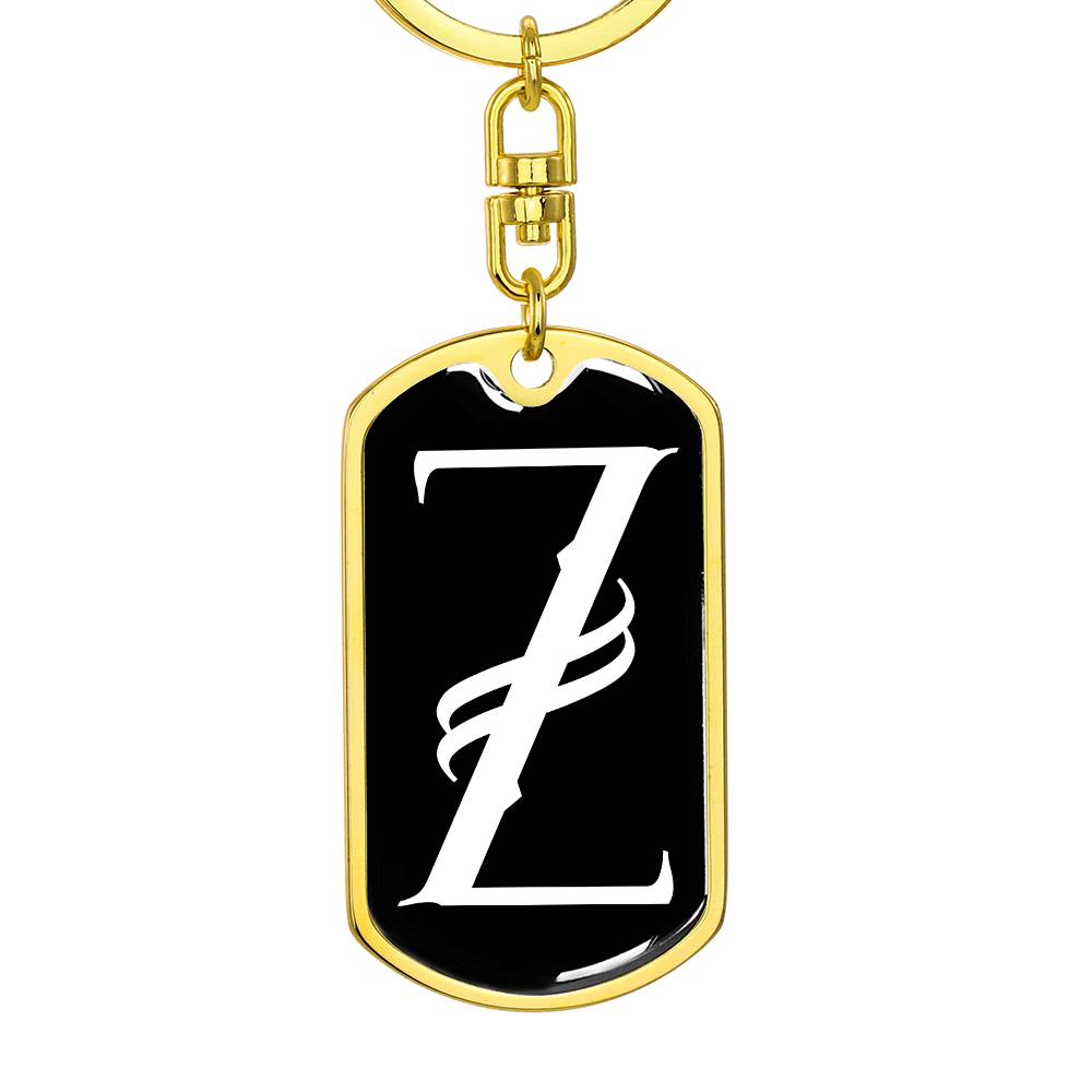 Initial Z v001-13 - Luxury Dog Tag Keychain