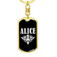 Alice v03a - Luxury Dog Tag Keychain