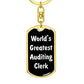 World's Greatest Auditing Clerk v3 - Luxury Dog Tag Keychain