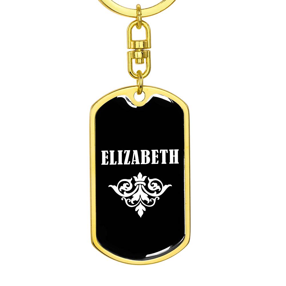 Elizabeth v03a - Luxury Dog Tag Keychain