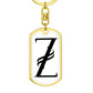 Initial Z v001-14 - Luxury Dog Tag Keychain